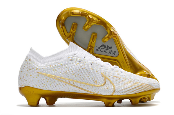 Men's Air Zoom Mercurial Vapor XV Elite FG Soccor White/Gold Shoes 023 Men's Air Zoom Mercurial Vapor XV Elite FG Soccor White/Gold Shoes 023
